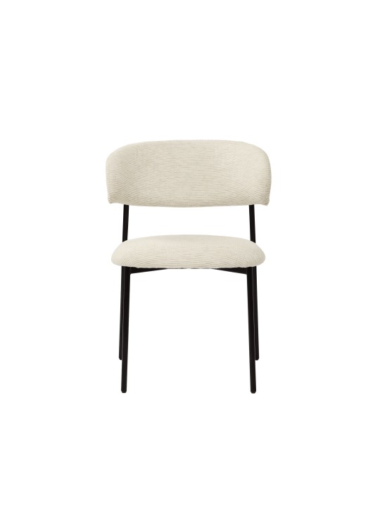 Lot de 4 KELLY Chaise de Salle à Manger Minimaliste en Tissu Bouclé...