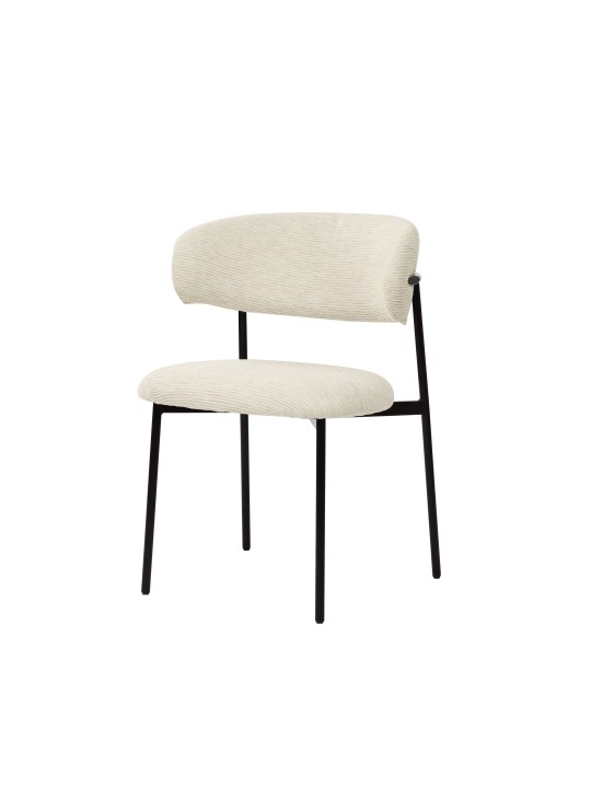 Lot de 4 KELLY Chaise de Salle à Manger Minimaliste en Tissu Bouclé...