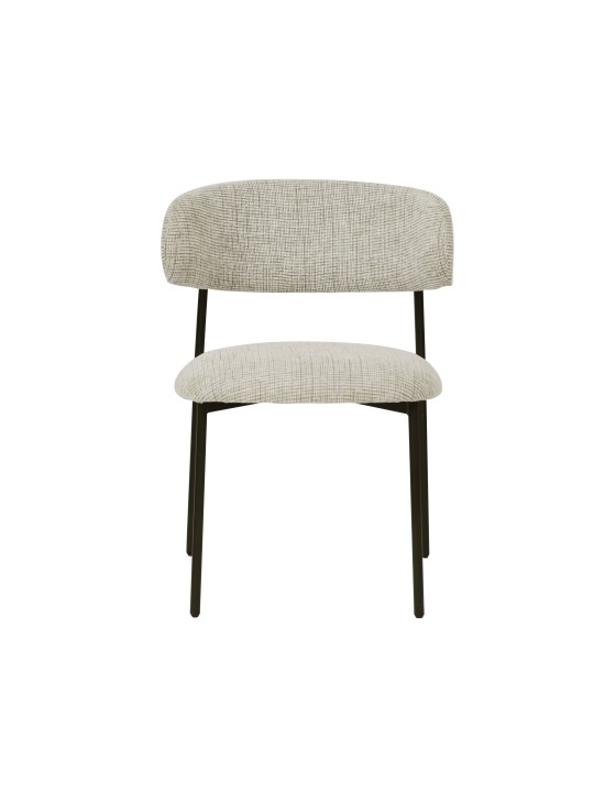 Lot de 4 KELLY Chaise de Salle à Manger Minimaliste en Tissu Bouclé...