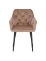 Lot de 6 MARIO Fauteuil en Velours Capitonné au Style Contemporain ...
