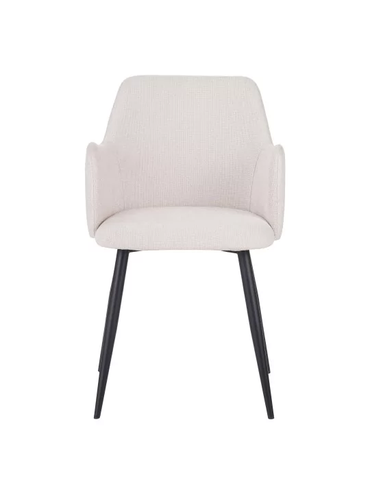 Set of 6 LANCE Contemporary Linen Dining Chair with Armrests