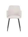Set of 6 LANCE Contemporary Linen Dining Chair with Armrests