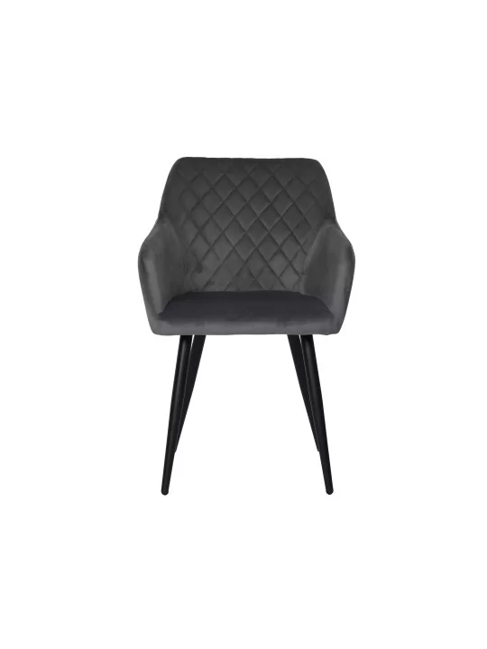 Set of 6 FLINDY Quilted Velvet Dining Chair with Diamond Pattern