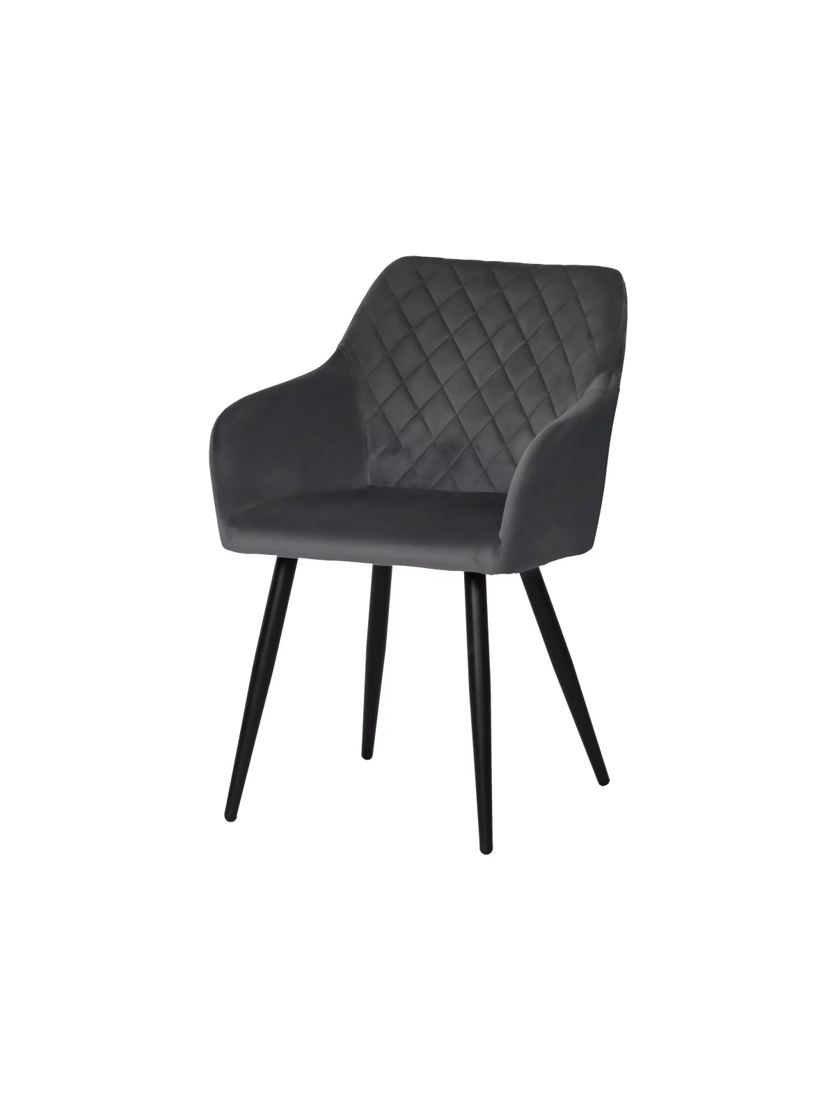 Set of 6 FLINDY Quilted Velvet Dining Chair with Diamond Pattern