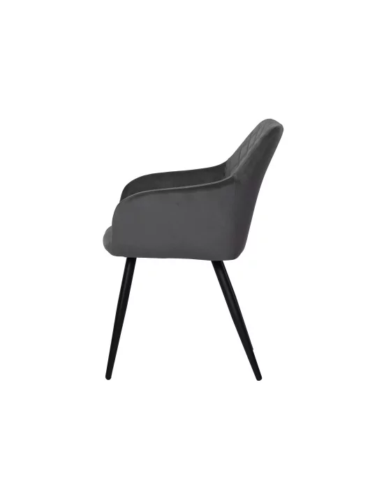 Set of 6 FLINDY Quilted Velvet Dining Chair with Diamond Pattern