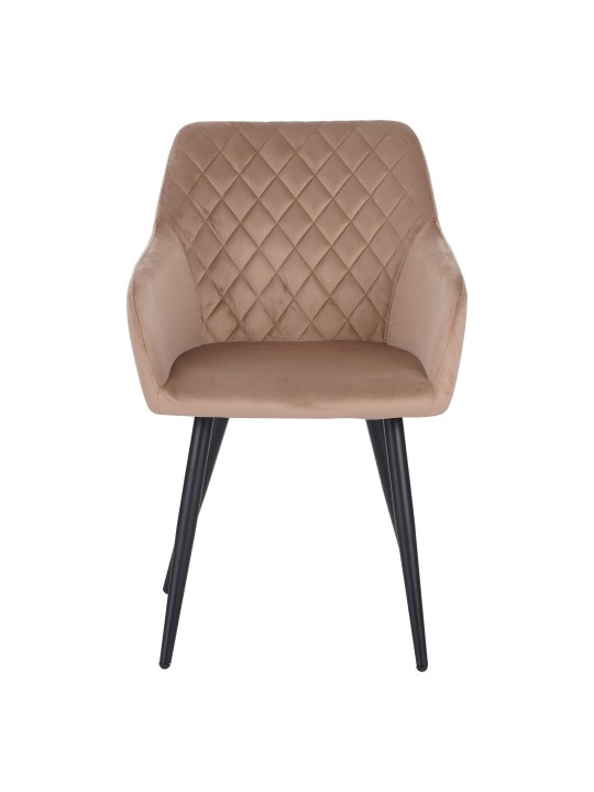Set of 6 FLINDY Quilted Velvet Dining Chair with Diamond Pattern