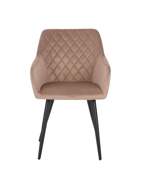 Set of 6 FLINDY Quilted Velvet Dining Chair with Diamond Pattern