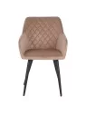 Set of 6 FLINDY Quilted Velvet Dining Chair with Diamond Pattern