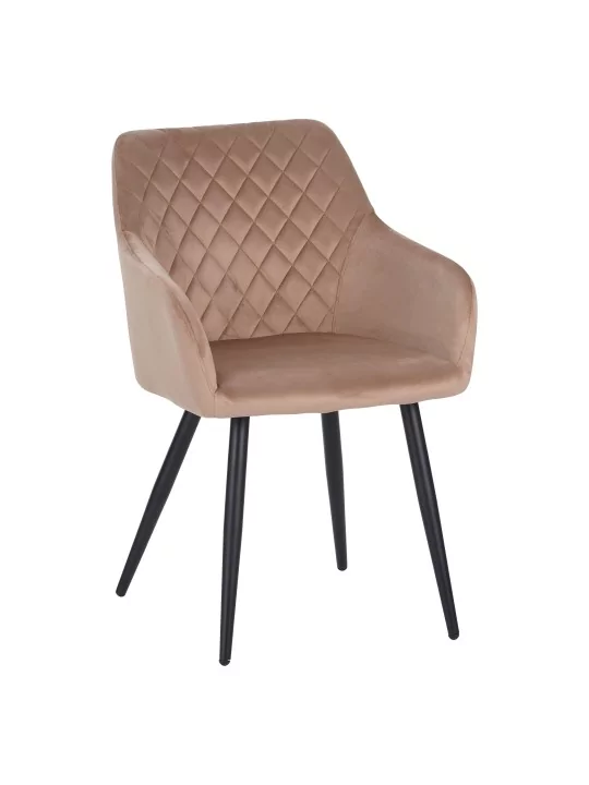 Set of 6 FLINDY Quilted Velvet Dining Chair with Diamond Pattern