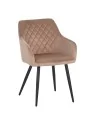 Set of 6 FLINDY Quilted Velvet Dining Chair with Diamond Pattern