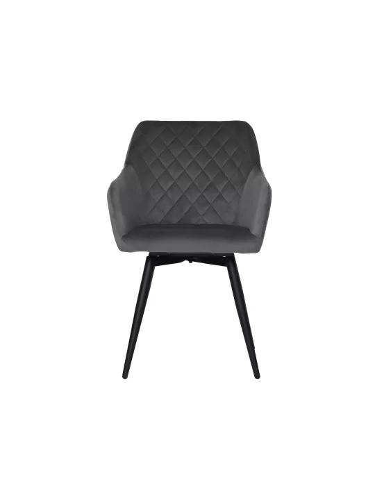 Set of 6 CARLO-SWI Swivel Quilted Velvet Dining Chair with Diamond ...