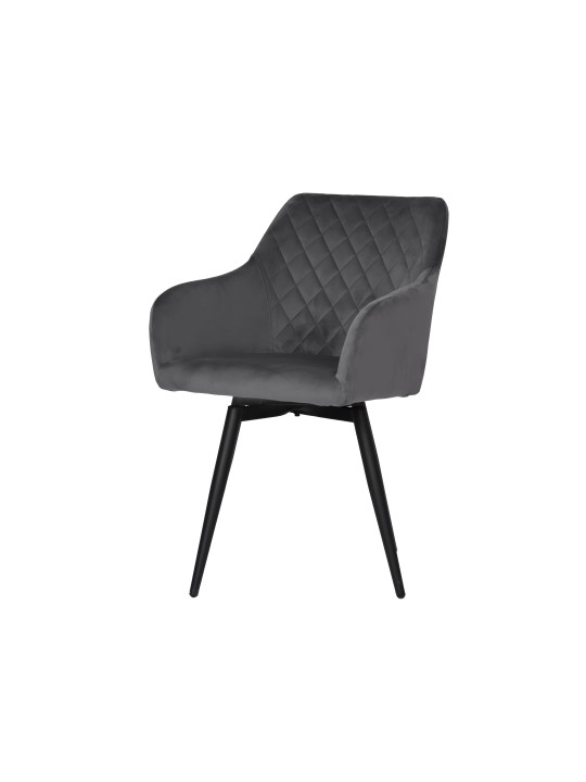 Set of 6 CARLO-SWI Swivel Quilted Velvet Dining Chair with Diamond ...