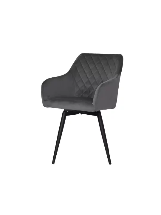 Set of 6 CARLO-SWI Swivel Quilted Velvet Dining Chair with Diamond ...