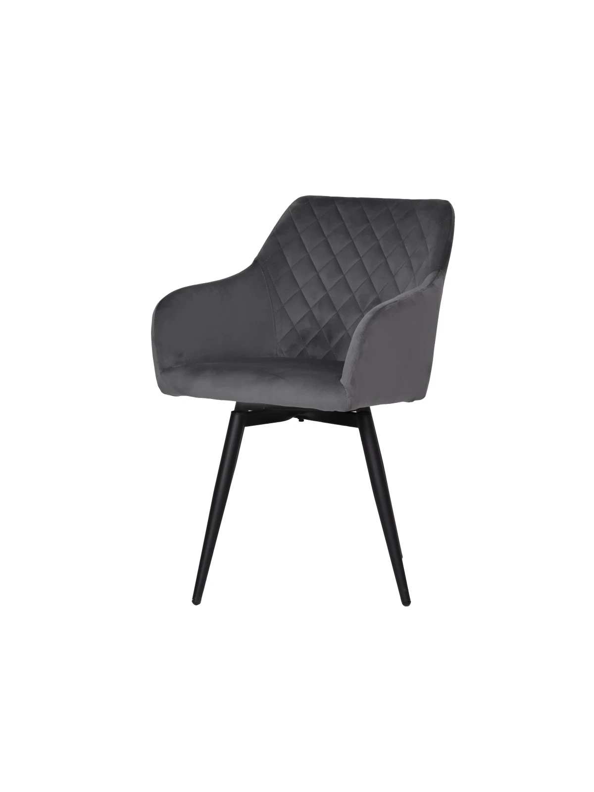 Set of 6 CARLO-SWI Swivel Quilted Velvet Dining Chair with Diamond ...