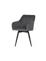 Set of 6 CARLO-SWI Swivel Quilted Velvet Dining Chair with Diamond ...