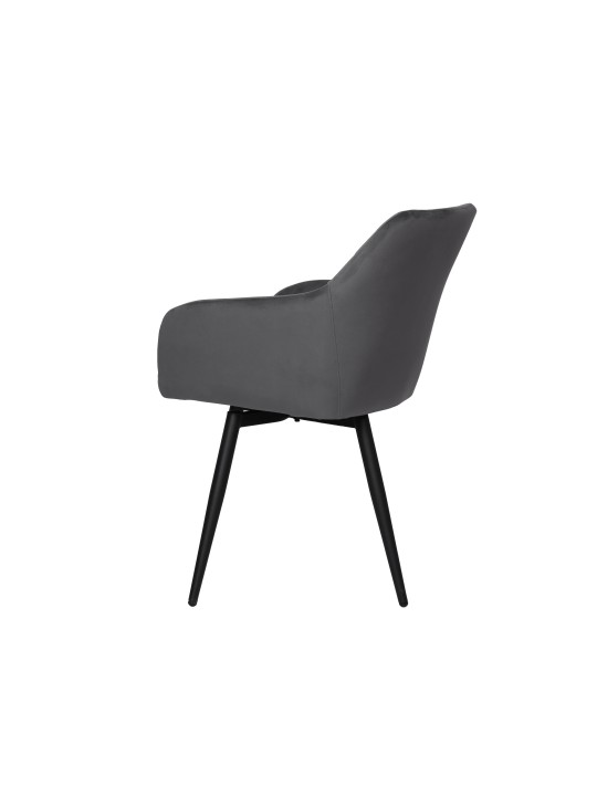 Set of 6 CARLO-SWI Swivel Quilted Velvet Dining Chair with Diamond ...