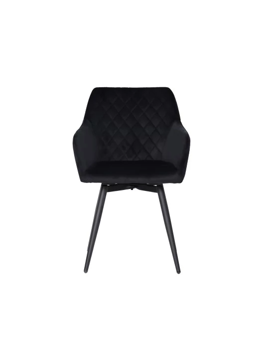 Set of 6 CARLO-SWI Swivel Quilted Velvet Dining Chair with Diamond ...