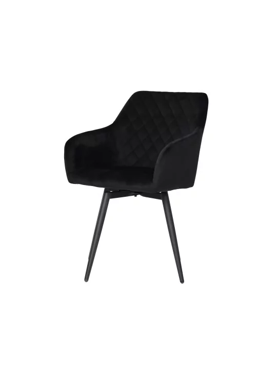 Set of 6 CARLO-SWI Swivel Quilted Velvet Dining Chair with Diamond ...