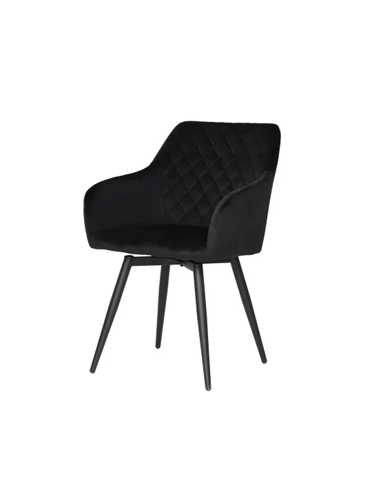 Set of 6 CARLO-SWI Swivel Quilted Velvet Dining Chair with Diamond ...