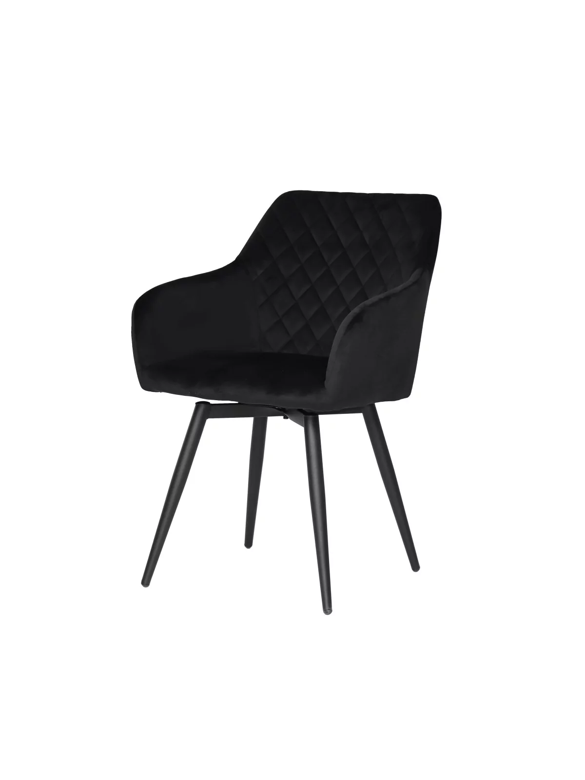 Set of 6 CARLO-SWI Swivel Quilted Velvet Dining Chair with Diamond ...