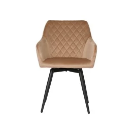 Set of 6 CARLO-SWI Swivel Quilted Velvet Dining Chair with Diamond ...