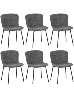 Set of 6 RIYA Modern Upholstered Dining Chair with Fabric Cover
