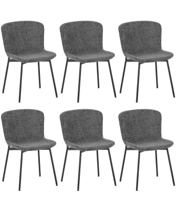 Set of 6 RIYA Modern Upholstered Dining Chair with Fabric Cover