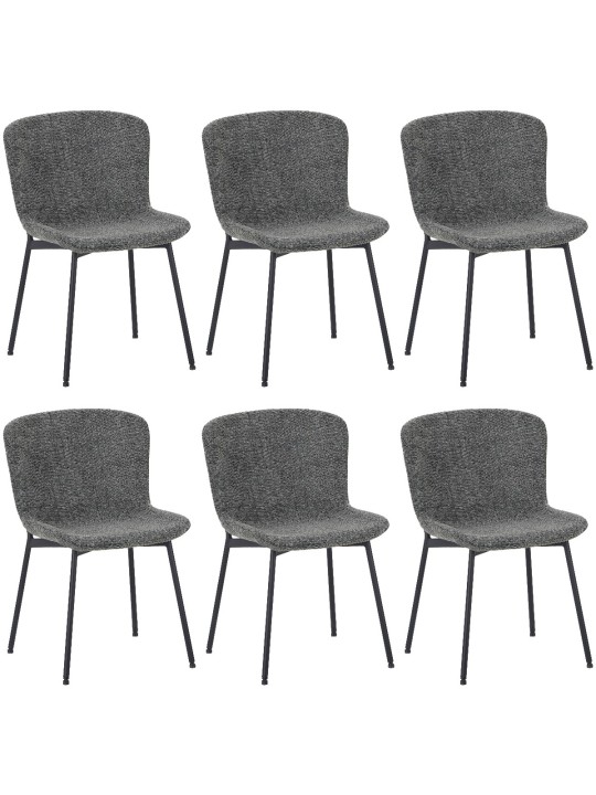 Lot de 6 RIYA Chaise Contemporaine avec Revêtement en Tissu Bouclé ...