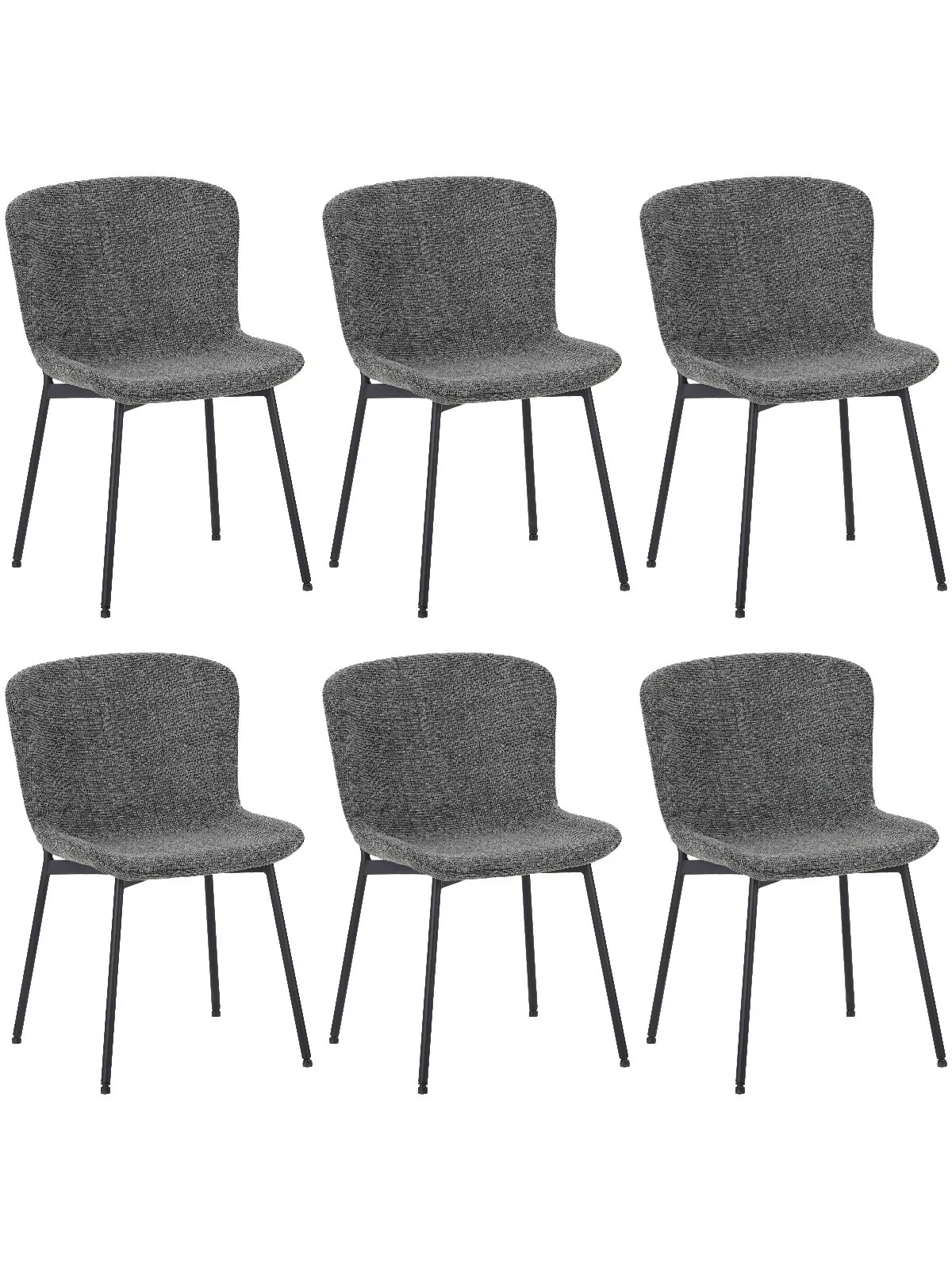 Lot de 6 RIYA Chaise Contemporaine avec Revêtement en Tissu Bouclé ...