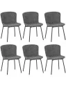 Lot de 6 RIYA Chaise Contemporaine avec Revêtement en Tissu Bouclé ...