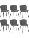Lot de 6 RIYA Chaise Contemporaine avec Revêtement en Tissu Bouclé ...