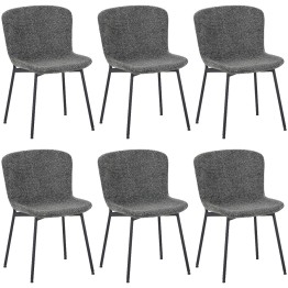 Set of 6 RIYA Modern Upholstered Dining Chair with Fabric Cover