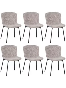 Set of 6 RIYA Modern Upholstered Dining Chair with Fabric Cover