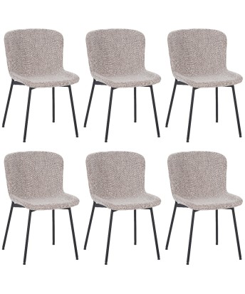 Set of 6 RIYA Modern Upholstered Dining Chair with Fabric Cover