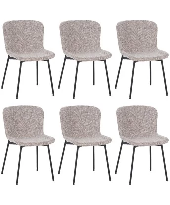 Set of 6 RIYA Modern Upholstered Dining Chair with Fabric Cover