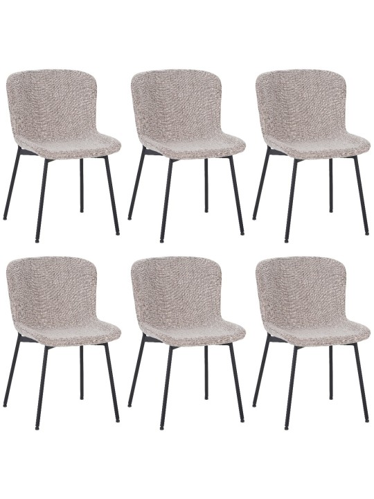 Lot de 6 RIYA Chaise Contemporaine avec Revêtement en Tissu Bouclé ...