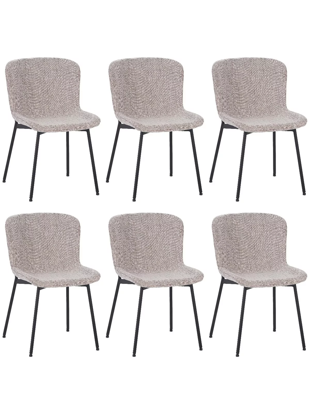 Lot de 6 RIYA Chaise Contemporaine avec Revêtement en Tissu Bouclé ...