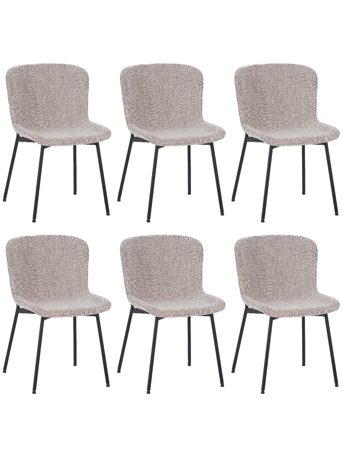 Lot de 6 RIYA Chaise Contemporaine avec Revêtement en Tissu Bouclé ...
