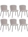Lot de 6 RIYA Chaise Contemporaine avec Revêtement en Tissu Bouclé ...