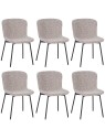 Lot de 6 RIYA Chaise Contemporaine avec Revêtement en Tissu Bouclé ...