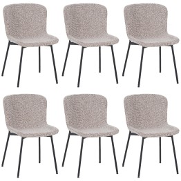 Set of 6 RIYA Modern Upholstered Dining Chair with Fabric Cover