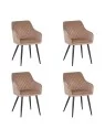 Lot de 4 FLINDY Chaise de Salle à Manger en Velours Matelassé LOT ...