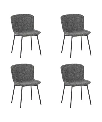 Set of 4 RIYA Modern Upholstered Dining Chair with Fabric Cover