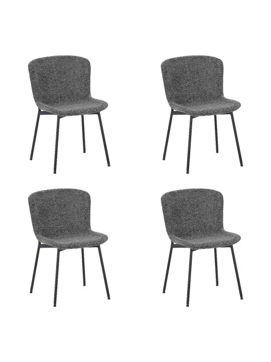 Set of 4 RIYA Modern Upholstered Dining Chair with Fabric Cover