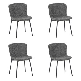 Lot de 4 RIYA Chaise Contemporaine avec Revêtement en Tissu Bouclé ...