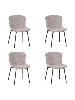Set of 4 RIYA Modern Upholstered Dining Chair with Fabric Cover
