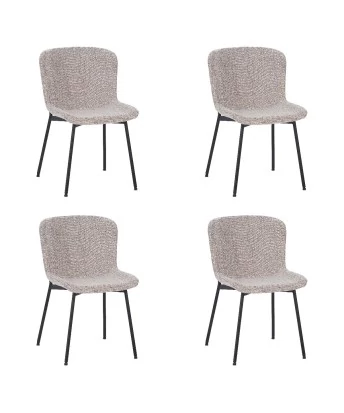 Set of 4 RIYA Modern Upholstered Dining Chair with Fabric Cover
