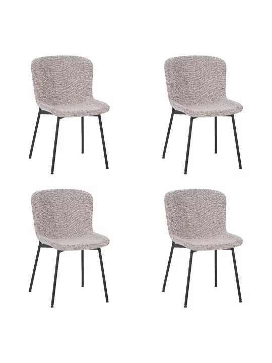 Set of 4 RIYA Modern Upholstered Dining Chair with Fabric Cover