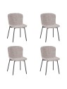Lot de 4 RIYA Chaise Contemporaine avec Revêtement en Tissu Bouclé ...