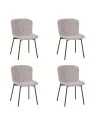 Set of 4 RIYA Modern Upholstered Dining Chair with Fabric Cover